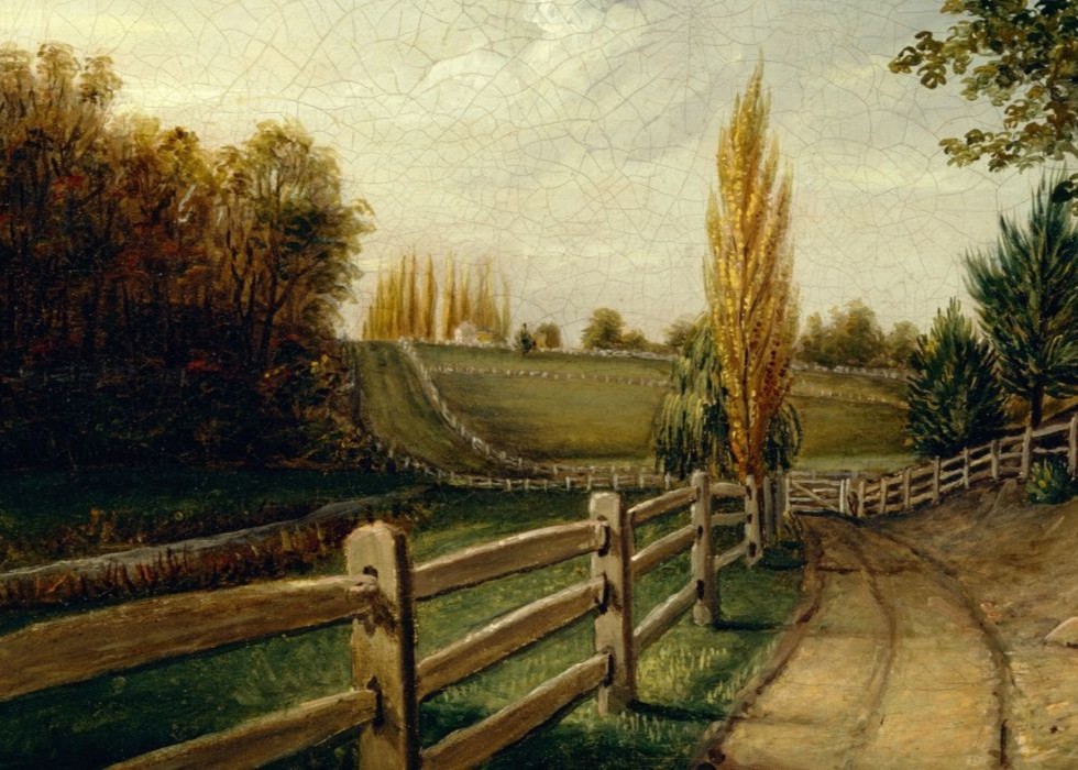 Excerpt of painting by Charles Willson Peale entitled Belfield Farm from the collection of the Detroit Institute of Arts