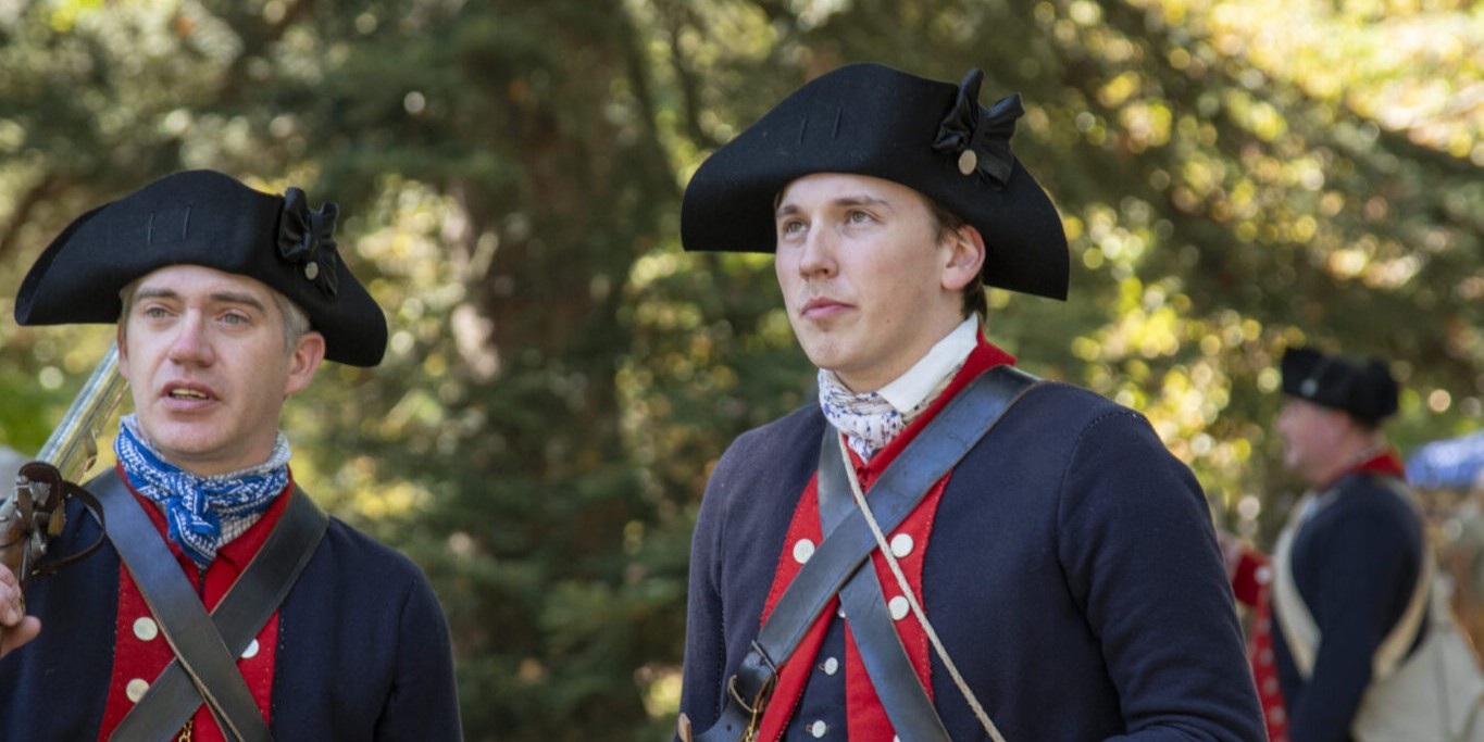 Reenactors in revolutionary garb at Cliveden