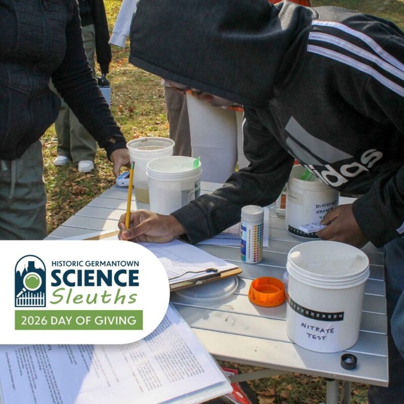 Students participating in a Historic Germantown Science Sleuths Lesson