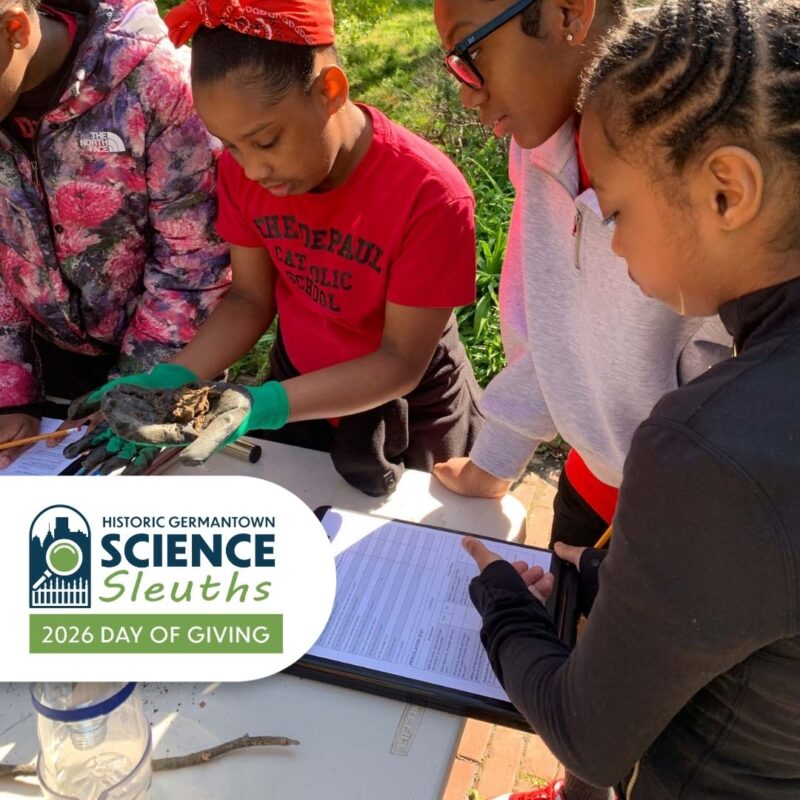 Students participating in a Historic Germantown Science Sleuths Lesson